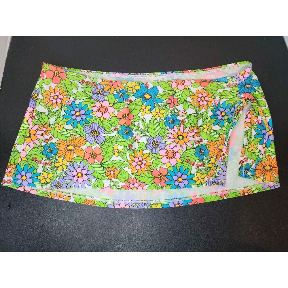 Women's Side Cinch Swim Cover Up Skirt Wild Fable Floral Print Size XS  NWOT